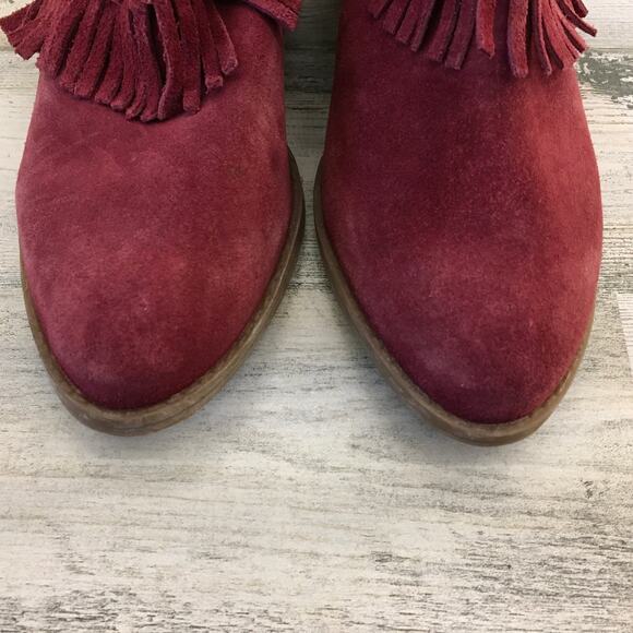 Naughty Monkey Red Fringe Heeled Boots - Picture 7 of 10